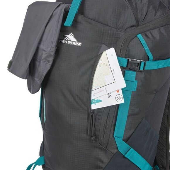 High Sierra Pathway 2.0 45L Pack Backpack Blue Black Hiking Pockets Camp - Picture 4 of 13